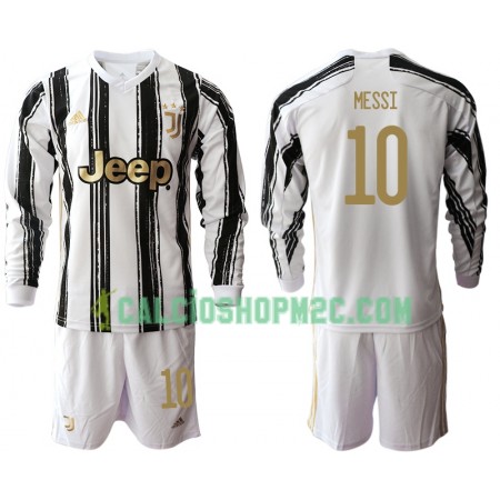 Juventus Lionel Messi 10 Bambino Maglia Prima 2020/2021 Manica Lunga (+ Pantaloncini)